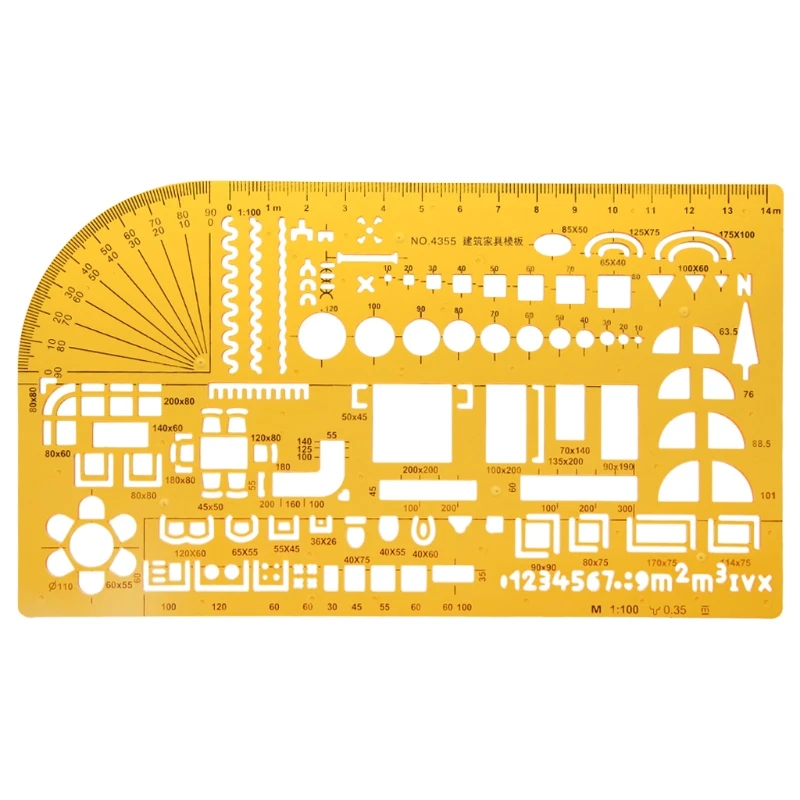 

K Resin Ruler Professional Universal Furniture Construction Architect Template Ruler School Accessories