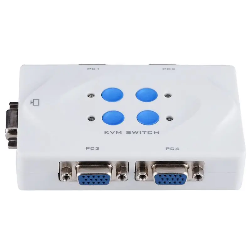 

4 in 1 4 Port USB 2.0 KVM Switch Switcher With Cable For Dual Monitor Keyboard Mouse 1920x1440 Surpport VGA Port