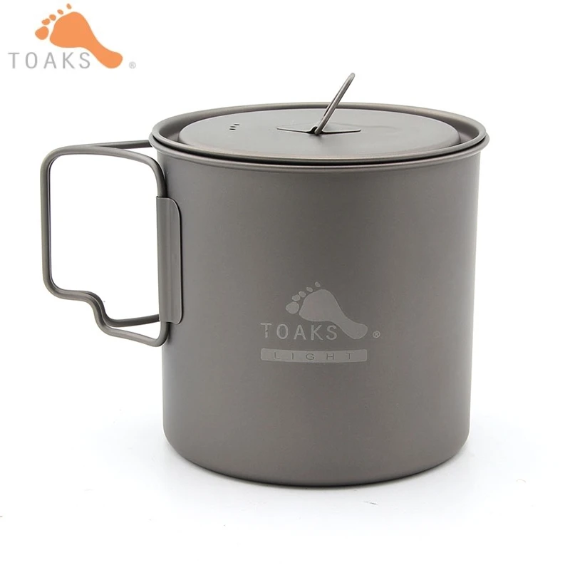 

650ml TOAKS Titanium Cup Outdoor Camping Lightweight Pot Picnic Cookware Set Pot Ultralight Titanium Pot With Lids POT-650-L
