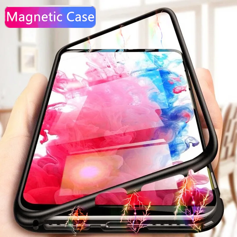 

Magnetic Adsorption Luxury Phone Case On The For Samsung Galaxy S9 S8 Plus PC Thin Back Full Cover Note 9 8 Hard Shockproof Case