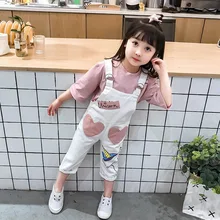 От 2 до 8 лет; осенняя одежда для детей; детские комбинезоны для девочек; белые брюки; Комбинезоны на лямках; комбинезоны для девочек