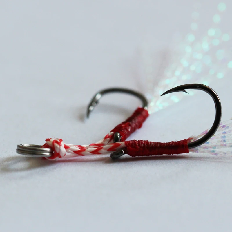 Fishing Hook 3pcs/lot High Carbon Steel Fishhooks Jigging Spoon PE Line Saltwater Jig Assist Fishhook Fishing Tackle