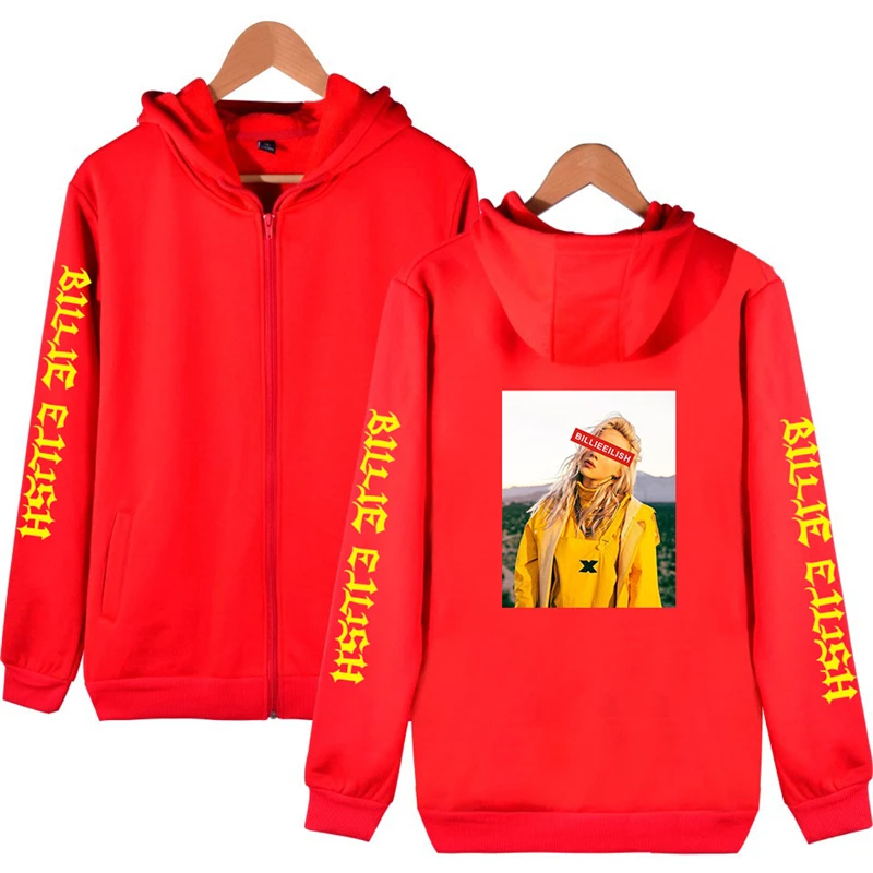 

Billie Eilish Sweatshirt Zipper Zip Up Moletoms Fashion Hoodies Sweatshirt Long Sleeve Sweatshirts Ladies Billie Eilish Clothing