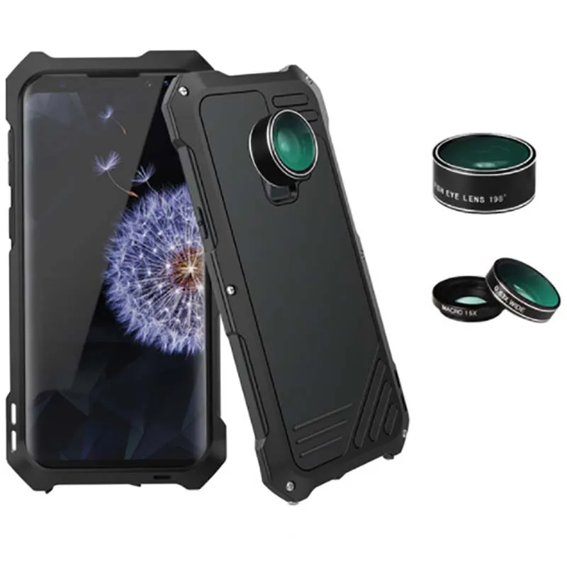

Wide Lens Fish Eye Photographer Phone Case For Samsung S9 S8 Plus Metal Armor Cases For Samsung S7 Edge Cover Travel Accessories