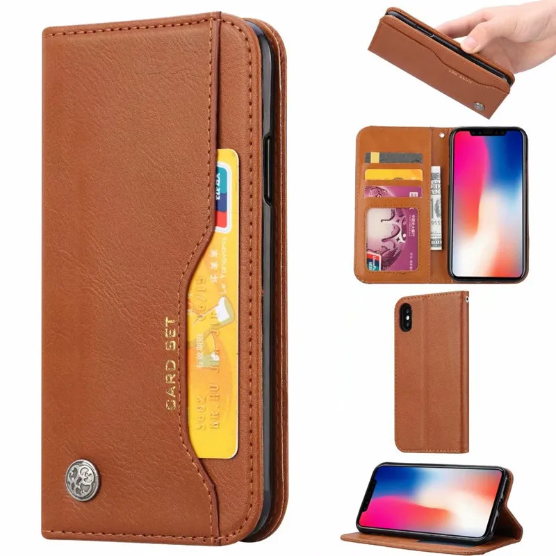 

Luxury High Quality Wallet With Card Slot Flip Cover Leather Case For iPhone XS Max XR X Phone Protective Cover Cases