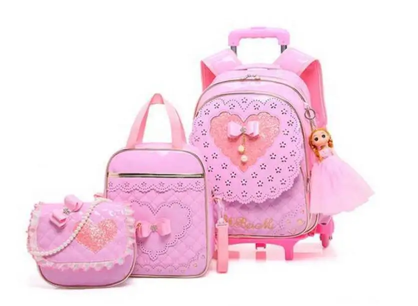 Школьная сумка на колесиках Детские багажные рюкзаки с колесиками рюкзаки на колесах сумка для девочек Дорожная тележка рюкзак сумки для детей