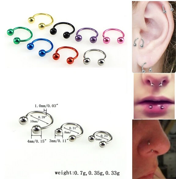 

Stainless Steel Nose Ring Studs Navel Lip Eyebrow Ear Septum Cartilage Piercing Body Jewelry Sexy Bars For Women & Men