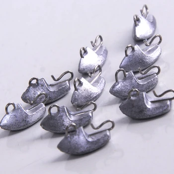 

10Pcs Universal lead head 2.1g 3.2g 4.2g Counterweight crank hook jig head fly fishing Carp fishing accessories pesca