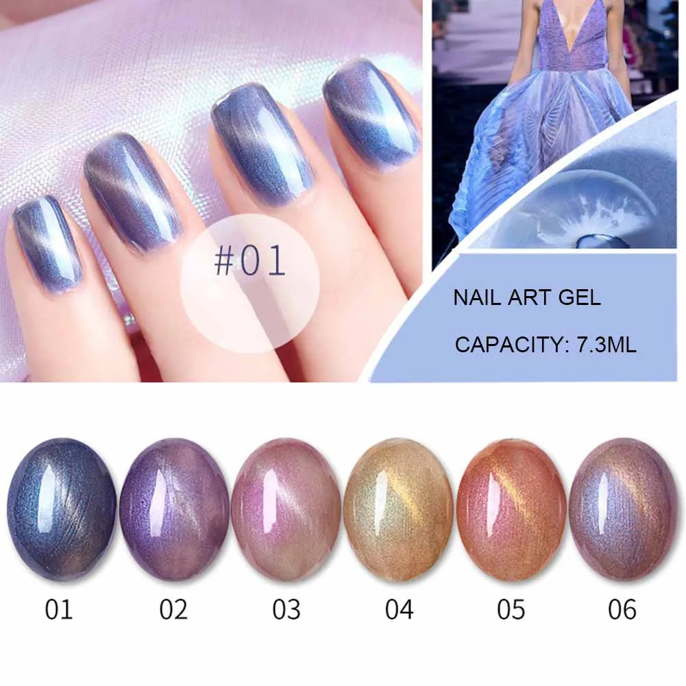 

Best UV Gel Nail Polish Long Lasting Glitter Cat Eye Tips Decoration Gel Varnish for Manicure Pedicure QQ99