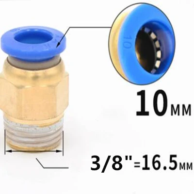 1/" 1/4" 3/" 1/2" воздушный шланг прямой нажимной Пневматический фитинг латунные быстроразъемные соединители для воздушных труб 4 мм 6 мм 8 мм 10 мм 12 мм 14 мм - Цвет: 3l8 x 10mm