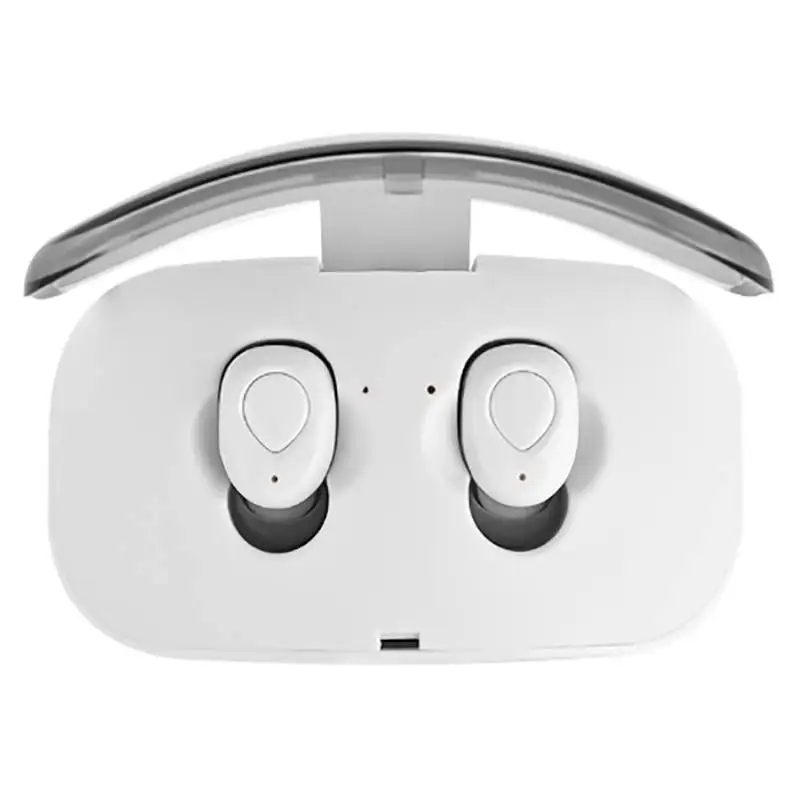 Белый Беспроводная Bluetooth гарнитура стерео звук эффект HD вызов для IOS дисплей зарядки Bluetooth 4,2 наушники для iPhone X 8 samsung - Цвет: Белый