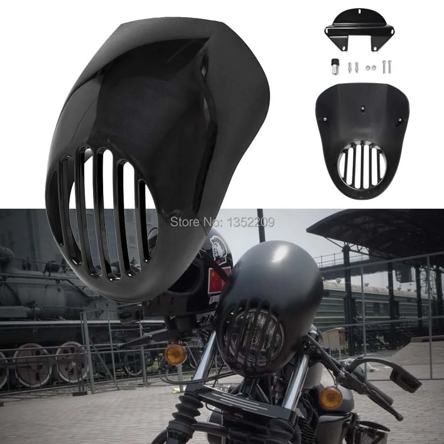 Buy Black Motorcycle Prison Grill Headlight Mask Visor