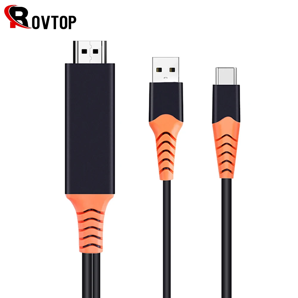Rovtop 60Hz Type C To HDMI HD 1080P Converter Adapter Video Cable for HDTV TV Digital AV for Samsung S8 S9 Huawei Mate 10 Xiaomi