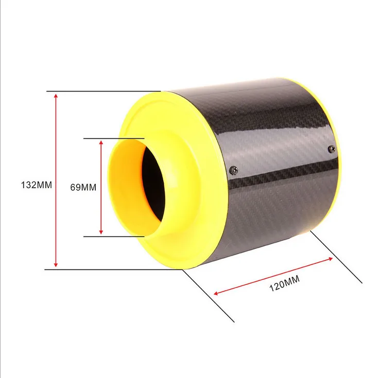 Автомобильный воздушный фильтр производительность модифицированный Карбон волокно воздушный фильтр 100 мм