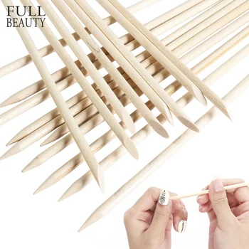 

Full Beauty 3 Size Orange Wood Stick Remover Cuticle Pusher Manicure Pedicure Nail Art Designs Picker Tools 10/30/50/100 CH709