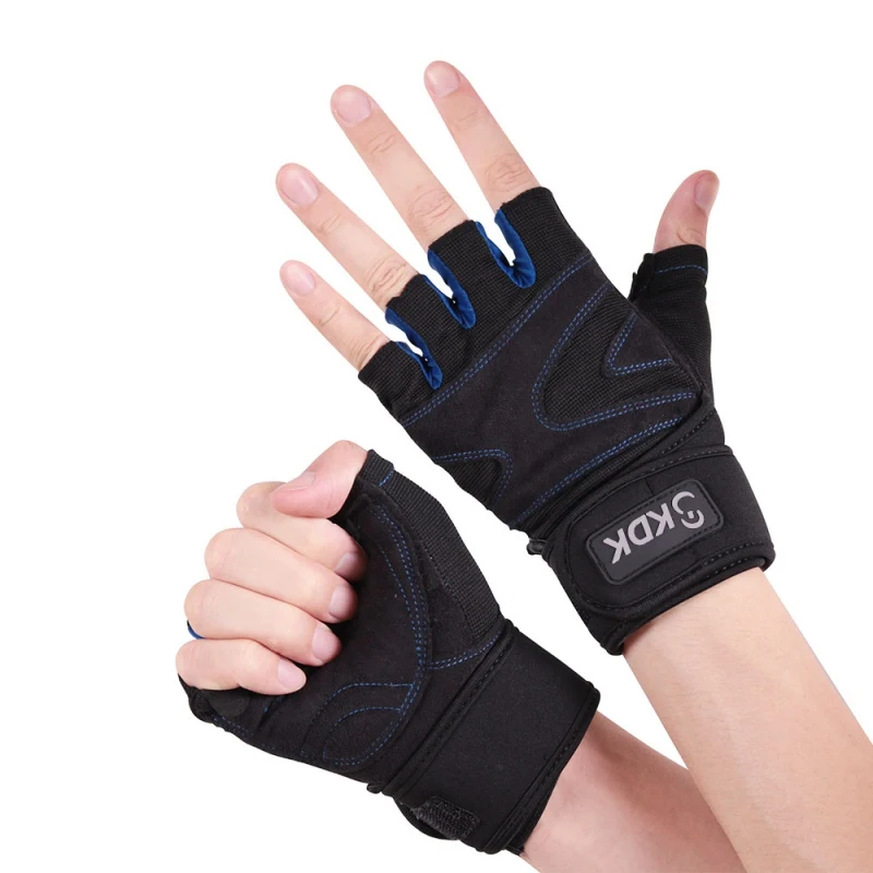 Мужские гантели для фитнеса, полутренировочные перчатки для занятий спортом на пальцах, ударопрочные Нескользящие дышащие спортивные перчатки для занятий тяжелой атлетикой