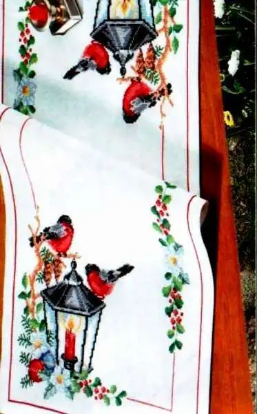 CS-1228 cross stitch kit table cloth tablecloth brid candle flowers placemat.jpg