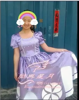 

Free shipping new Adult Clothing women Party Sofia the First Dress New Edition Deluxe Princess Cosplay costume for party