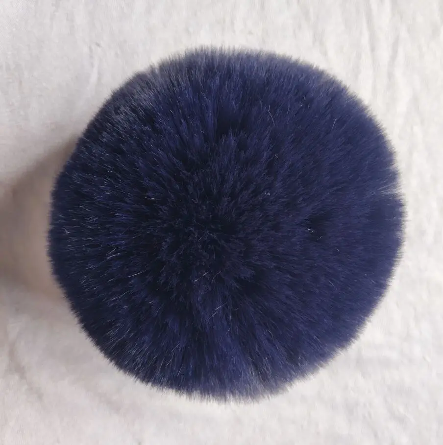 Зимние разноцветные мягкие Помпоны из искусственного лисьего меха, помпоны из полиэстера для вязаных шапок и ключей, аксессуары для одежды - Цвет: navy blue
