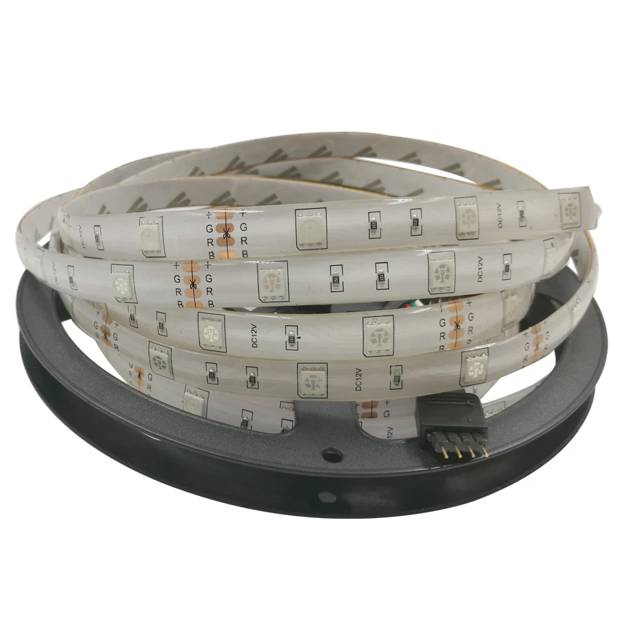 Светодиодная лента 5 М 5050 SMD RGB водонепроницаемая + музыкальный датчик звука ИК