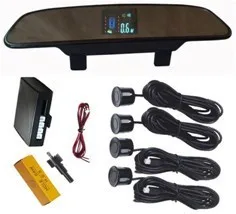 

car detector Super thinner Rearview Mirror VFD Display Parking sensor With 4 Sensors parking assistance