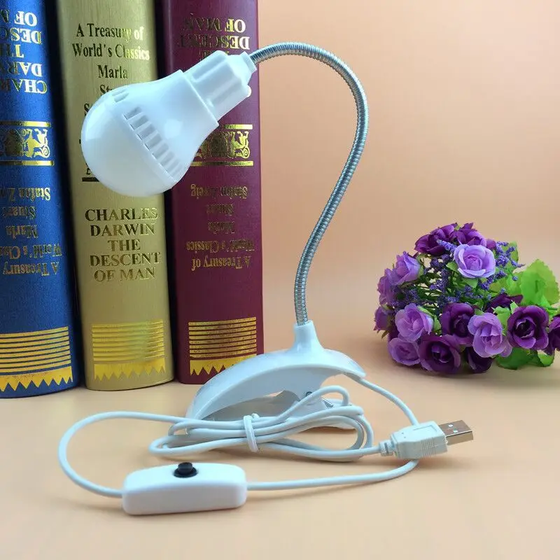 

mycyk Creative USB Bulb Shape Clip Light LED Small Table Lamp Learning Eye Clip Book Light USB Light for reading at night new ho