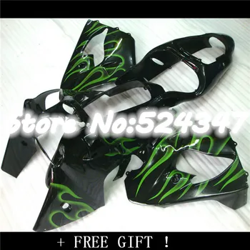 

B Hot Sales,customize Green flame Fairing kit for kawasaki ninja 2000 2001 ZX-9R ZX 9R 00-01 ZX9R 00 01 motobike fairings
