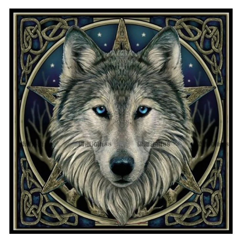 5D Rhinestone Art Wolf Head Diamond Painting Wild Life Diamantes 3D Mosaic Animal Embroidery Diamond Full