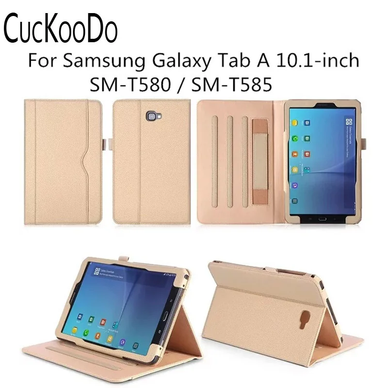

CucKooDo Stand Folio Case Cover for Galaxy Tab A 10.1 Inch Tablet SM-T580, with Multiple Viewing Angles, Document Card Pocket