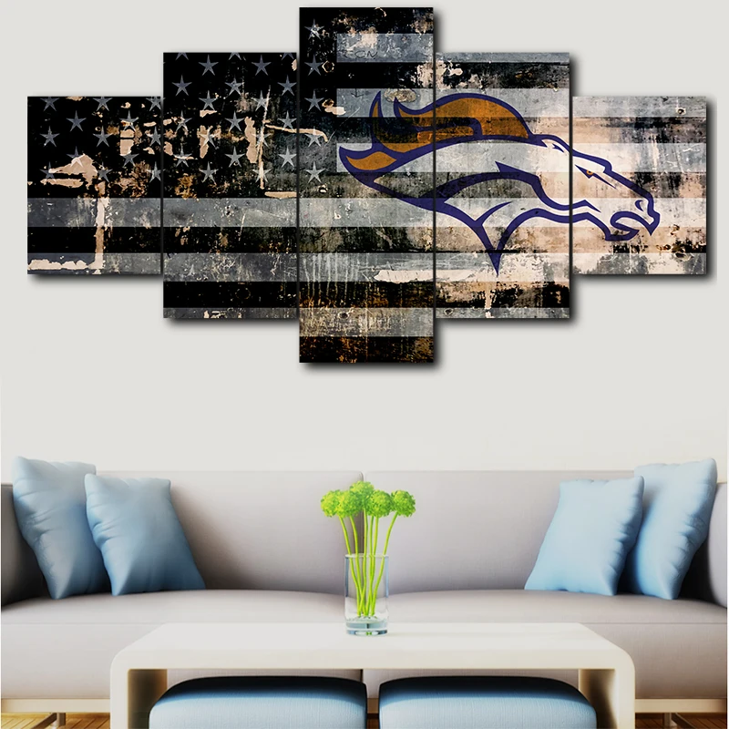 Us 6 0 50 Off 5 Pieces Of Hd Canvas Painting Denver Broncos Sport Logo Modern Poster Wall Home Decor Calligraph In Us 6 0 50 Off 5 Pieces Of Hd Canvas Painting Denver Broncos Sport Logo Modern Poster Wall Home Decor Calligraph In