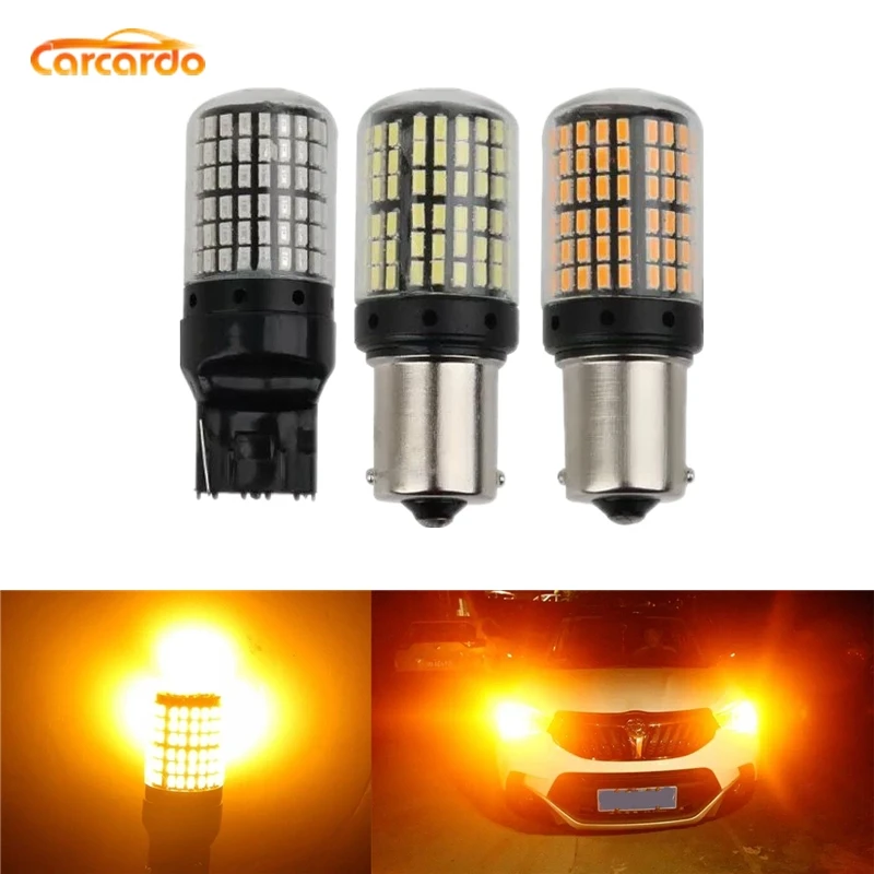 Carcardo 7440 7443 светодиодный Лампа фонарь стоп сигнала 1156 1157 144SMD CanBus без ошибок 20 Вт T20