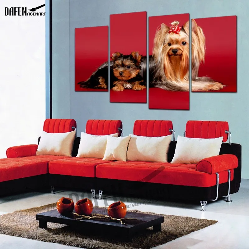 4 Piece Wall Art Cute Cat Picture Kitty Animal Irregular Painting For