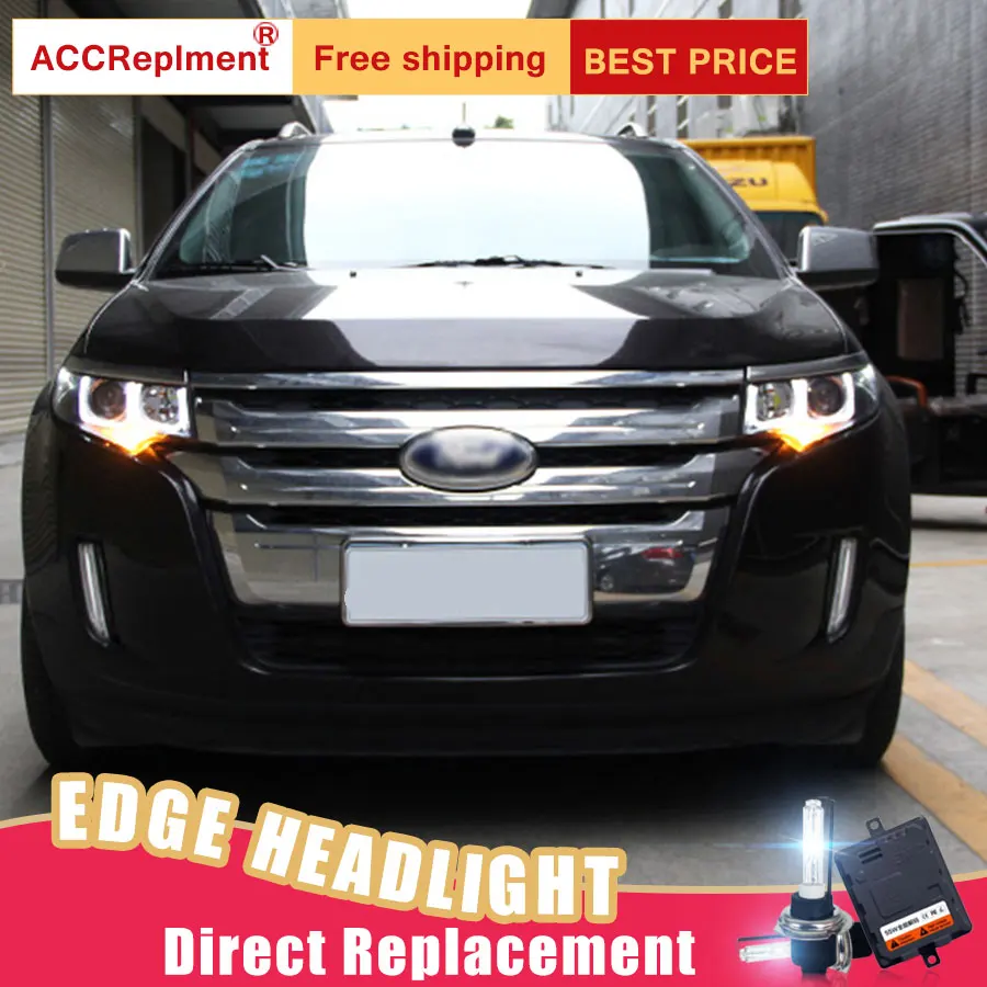 2 шт. светодиодный фары для Ford Edge 2013- светодиодный автомобильный фонарь ангельские глазки ксенон HID комплект Противотуманные фары светодиодный дневные ходовые огни