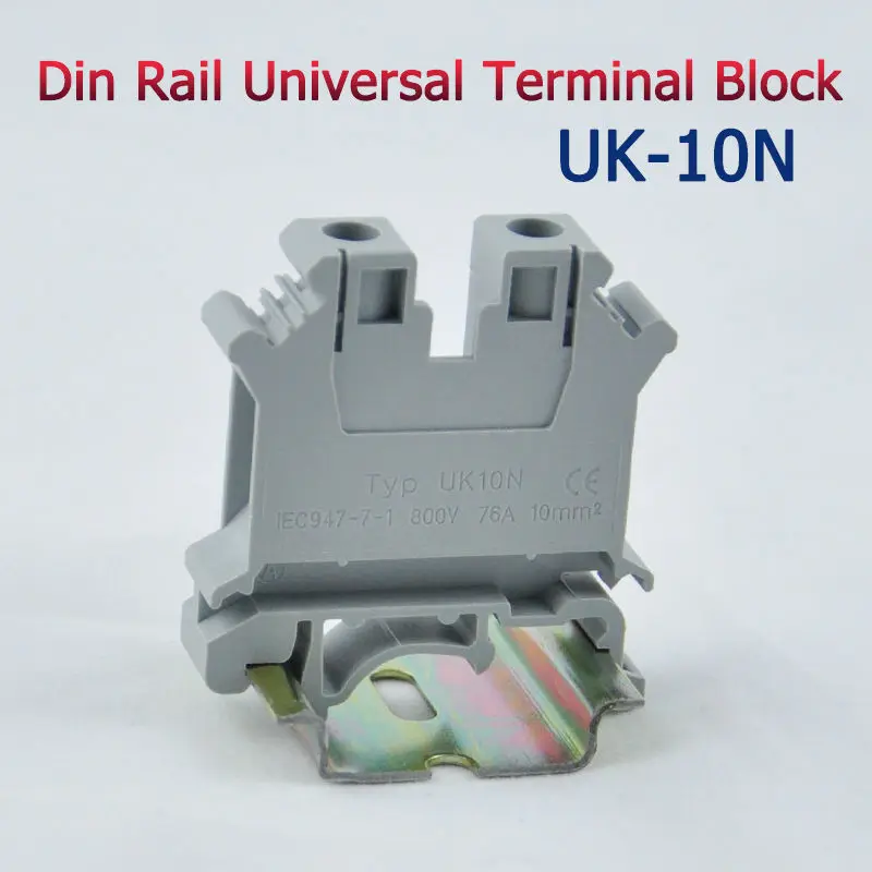 10pcs UK-10N DIN Rail Universal Terminal Blocks Screw Type UK10N Phoenix Type High Quality