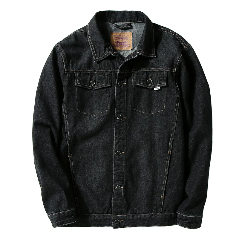 

New 2019 Solid Casual Loose Denim Jacket Plus Size S-7XL Jacket Men Cowboy