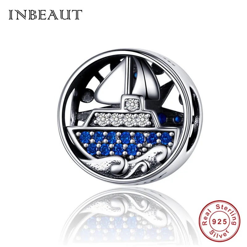 INBEAUT,, 925 пробы, серебряная звезда, стрелка, маска для макияжа, амулеты,, S925, милые, для мальчиков и девочек, семья, бусы, корабль, безопасная цепь - Окраска металла: sc1197-2