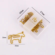 

Metal cute Horse Paper Clip Cartoon Animal Clip Gourd Pin shiny gold horse Paper Clips Gold Paper Clips Metal Kawaii Stationery