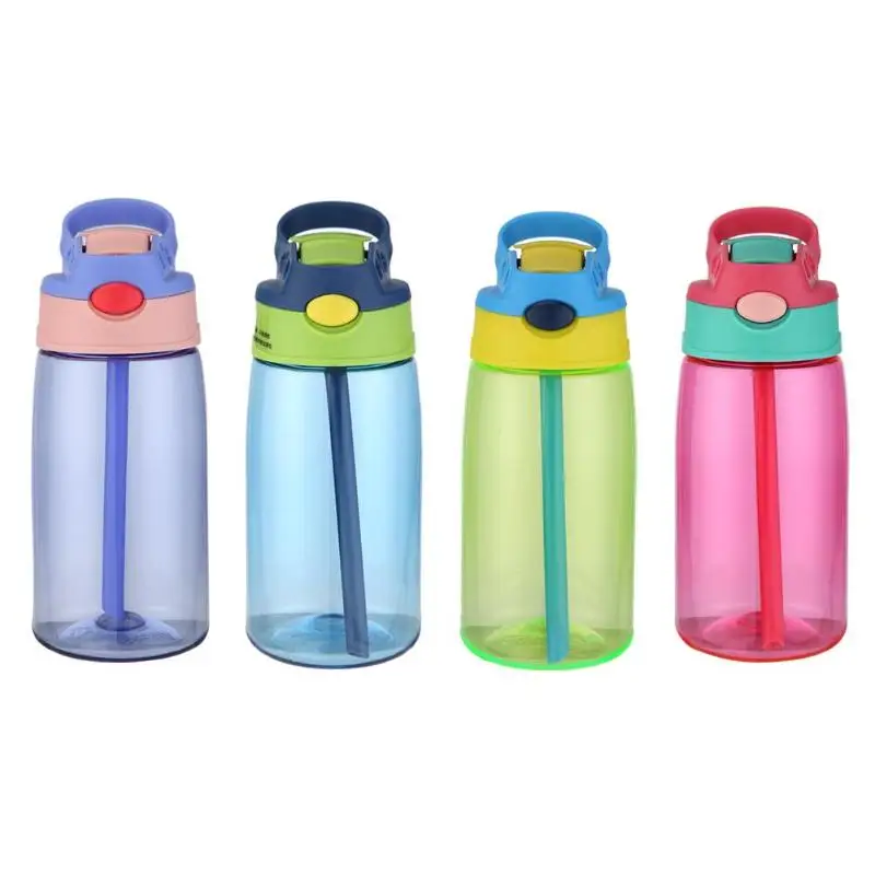 

Portable 480mL Plastic Drinking Cup Leakproof Sports Water Bottle w/Straw Portable Feeding Drinking Water Bottle Training Cup