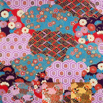 

1 Yard Abstract Reactive Print Hot Stamping Japanese 100% Cotton Fabric The Kimono Pajamas Handbag Fabrics DIY Accessories