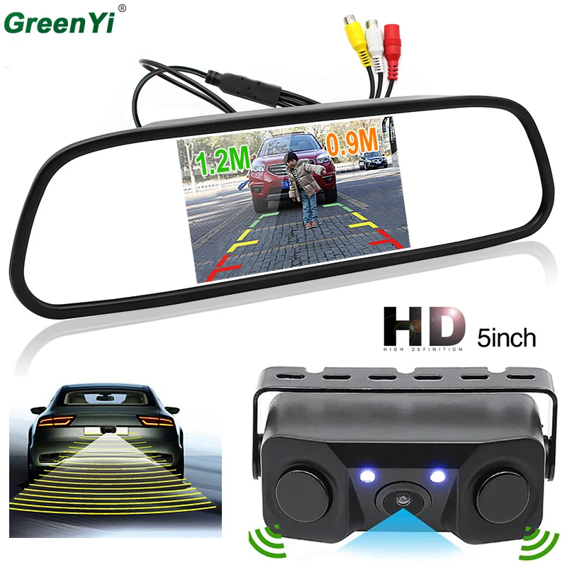 

Auto Parking Assistance Car Reversing Radar Rearview Parking Sensors Rear View Camera With 800*480 HD 5 inch Car Monitor
