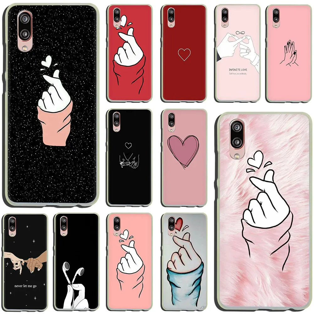 

kpop Heart Drawing Love on the finger Hard Phone Case for Huawei Honor 20 Play 6 7 8 A C Pro 2GB/3GB 7C 5.99in 7 9 10 X Lite