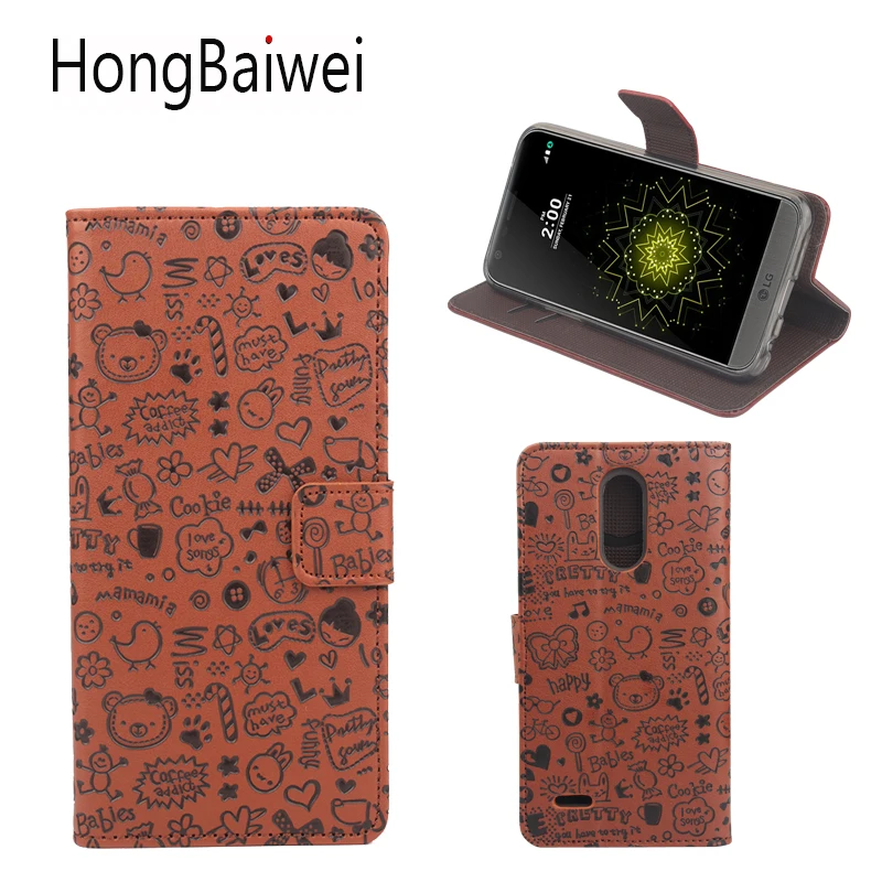 

HongBaiwei For LG LV5 Case Cover Girl Cute Cartoon Flip Luxury Leather Wallet Phone Bag Case for LG LV5
