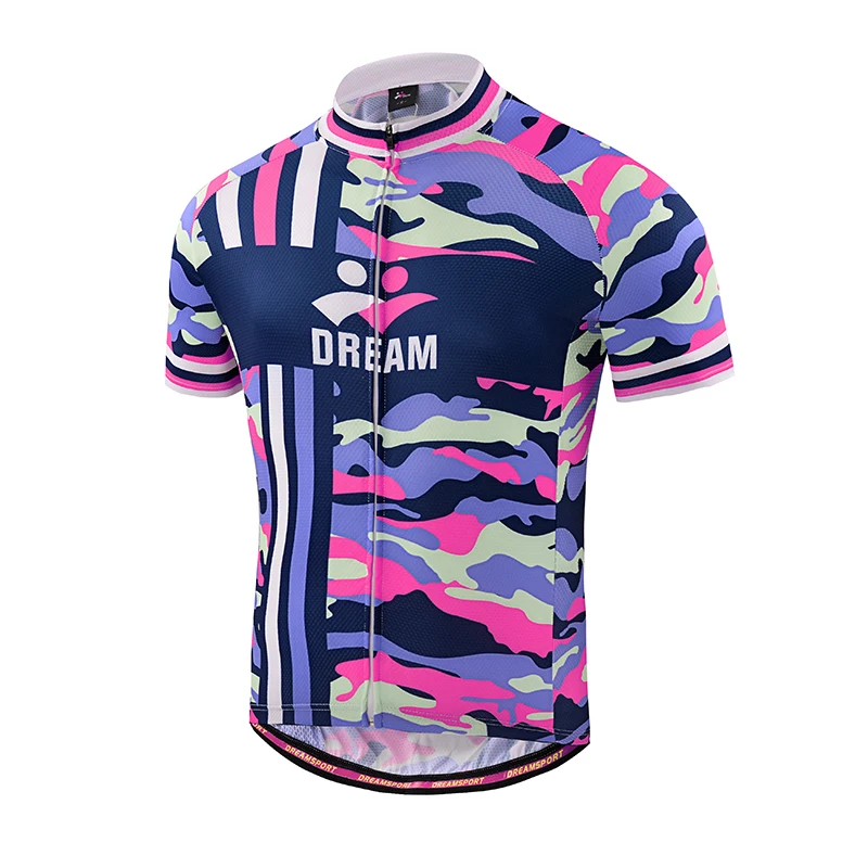 DREAMSPORT High Quality Pro fit Men Short Sleeve Cycling Jersey Purple
