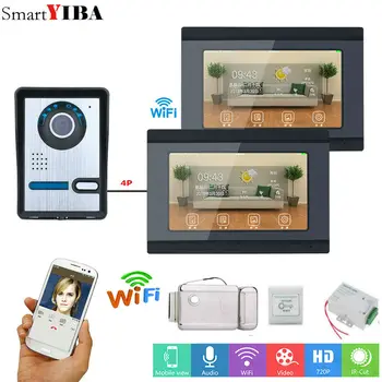 

SmartYIBA 7" wired Wifi Video Doorbell Intercom IR HD 720P Camera 2 Touch Screen Two way intercom Support Smart Phone with APP