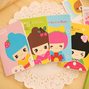 

20books/lot Kawaii Girl's Smile Colorful Small Writing MEMO Notebook Diy Classical Paper Book supplied for Student School Office