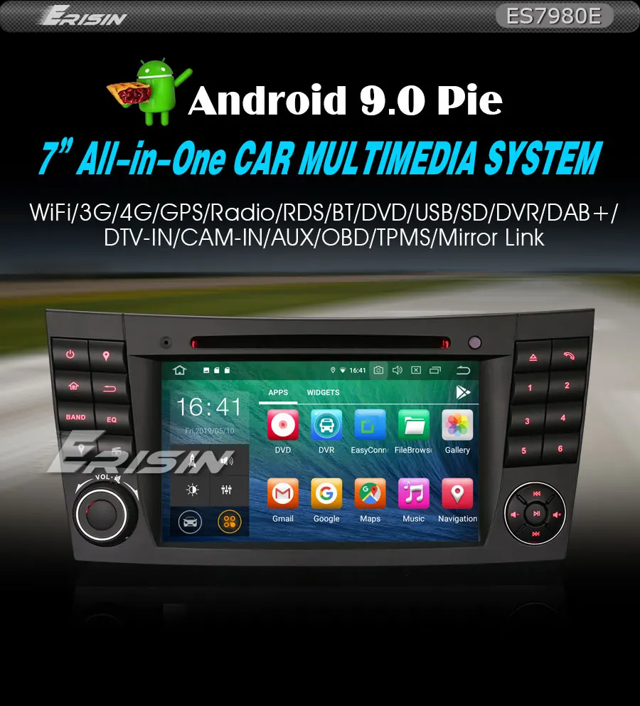 Top Erisin ES7980E 7" Android 9.0 Car Stereo GPS DAB+ CD Canbus SatNav for Mercedes E/CLS/G W211 W219 W463 0