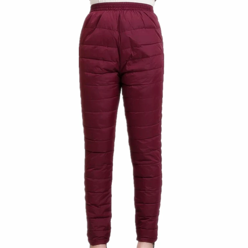 Goede 2017 Nieuwe Vrouwen Broek Broek Winter Hoge Taille Buitenste Dragen Vrouwelijke Casual Straight Warm Dikke Eendendons Broek Koude proof Broek