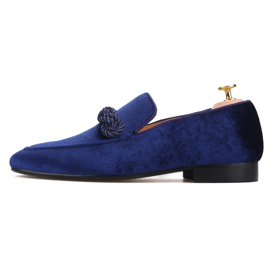 Piergitar/ мужские бархатные Лоферы ручной работы с темно-синими рапсами; итальянский дизайн; мужские тапочки для курения; мужская повседневная обувь для банкета и выпускного вечера