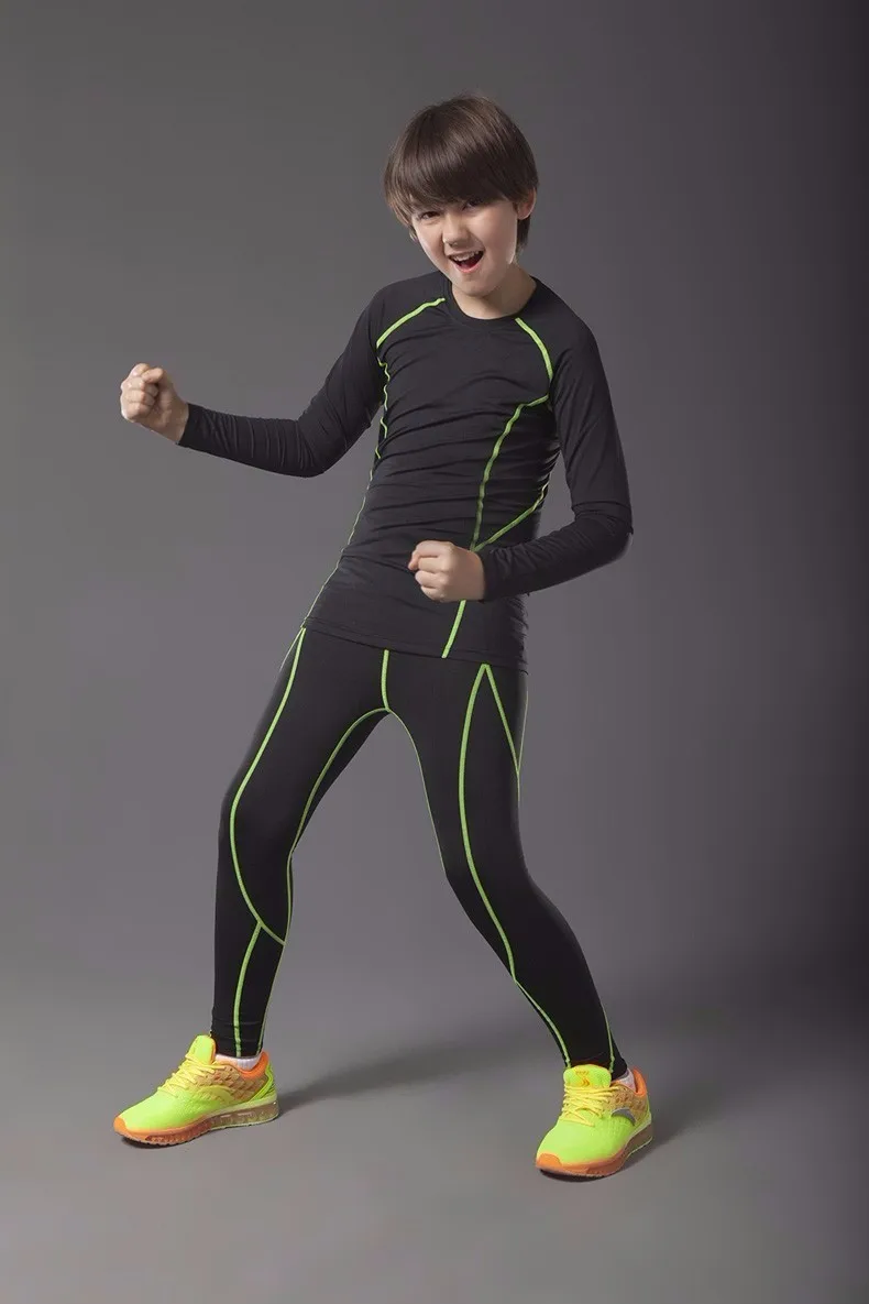 Компрессионный спортивный костюм для бега, для мужчин, детей, survetement, футбол,, баскетбол, Спортивное нижнее белье, для фитнеса, бега, леггинсы, спортивный костюм