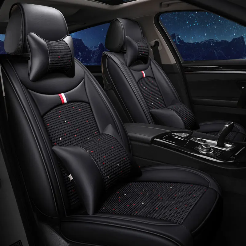 (front rear ) leather car seat covers pad automobiles cushion for